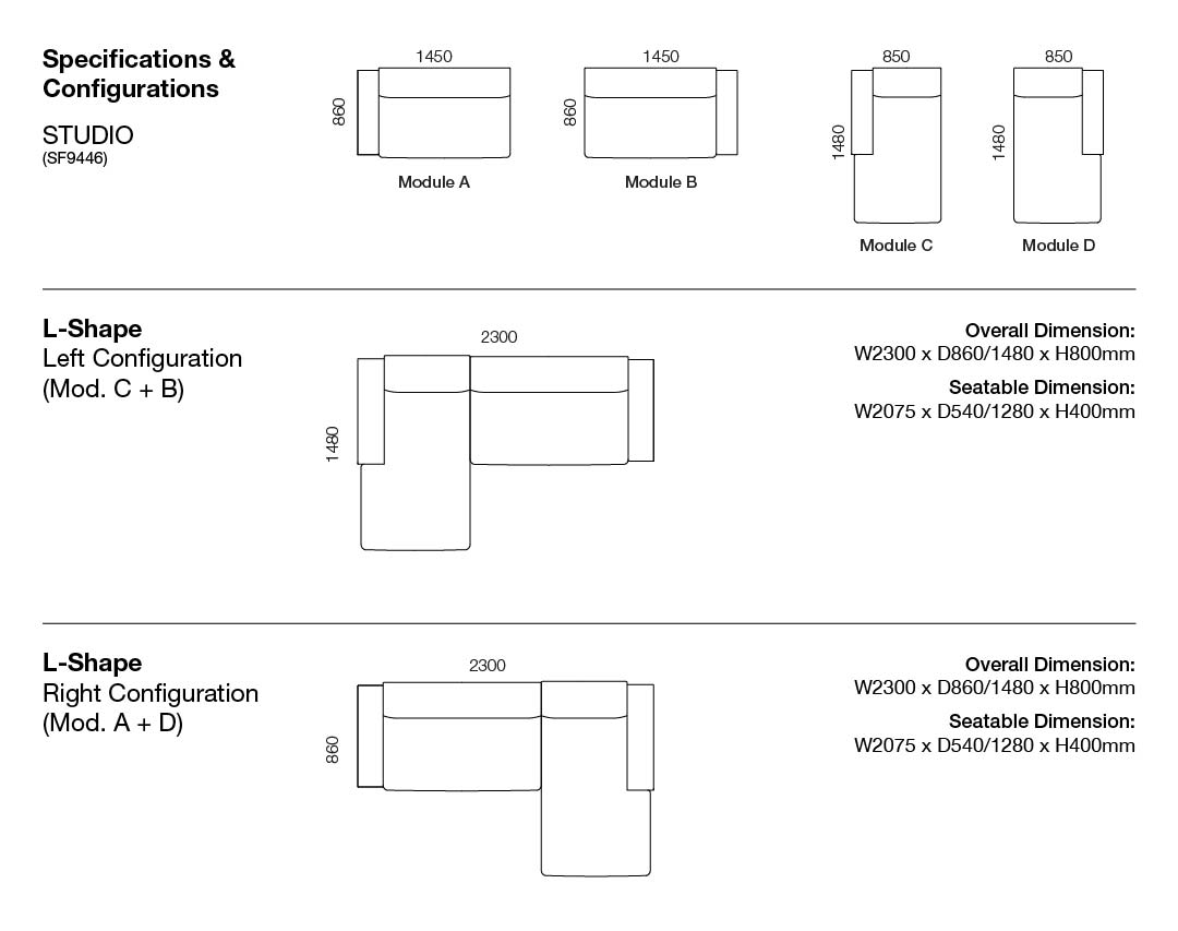 STUDIO spec drawing